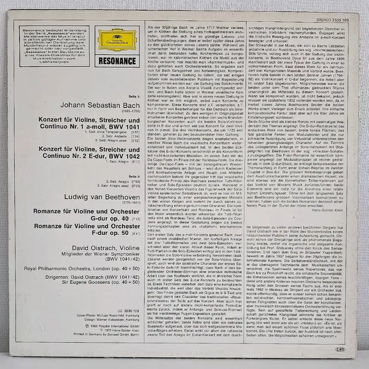 [BUNJANG] David Oistrakh Bach/Beethoven LP / 다비드 오이스트라흐 - 바흐/베토벤 LP