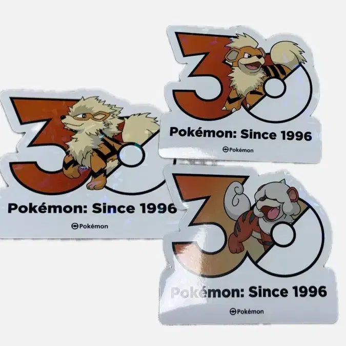 [BUNJANG] Pokemon 30th Anniversary Logo Sticker Collection Set / 포켓몬 팝업 30주년 로고 스티커 컬렉션 가디 윈디 히스이가디