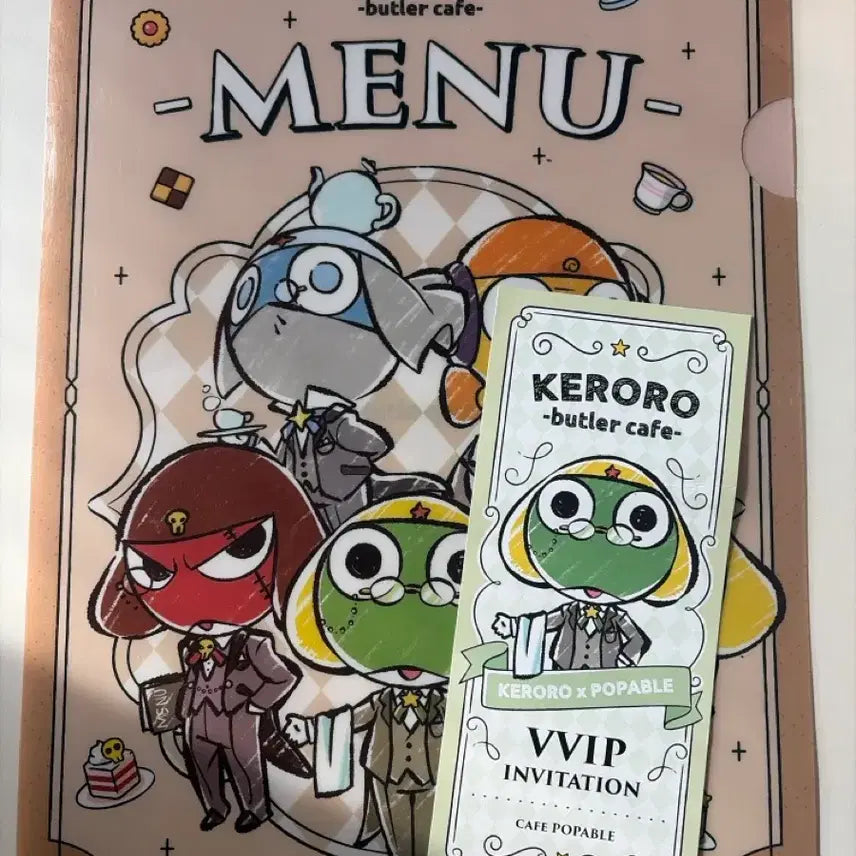 [BUNJANG] Keroro Butler Cafe Clear File + Invitation Set / 케로로 버틀러 카페 클리어 파일 + 초대장