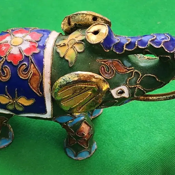 [BUNJANG] Vintage Cloisonné Elephant Set (3 Pieces) / 빈티지 칠보 코끼리3개세트