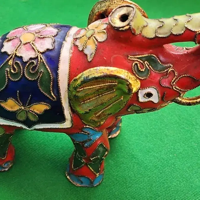 [BUNJANG] Vintage Cloisonné Elephant Set (3 Pieces) / 빈티지 칠보 코끼리3개세트
