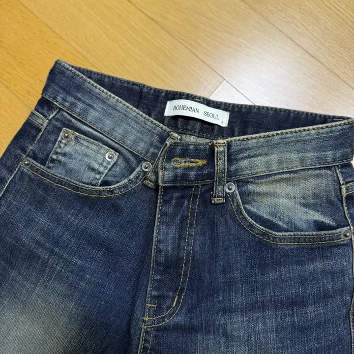 [BUNJANG] Bohemian Seoul 21FW High-Waist Straight Pants Blue / 보헤미안서울 21fw 하이웨스트 스트레이트 팬츠 블루