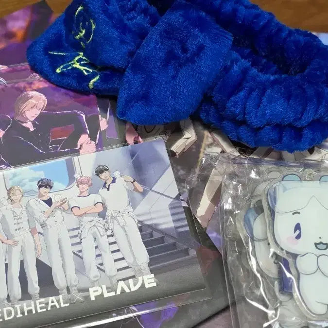 [BUNJANG] Plaive x Mediheal Collaboration Set - Mirror Keychain, Headband, Postcard, Shopping Bag / 플레이브 메디힐 므메미무 거울 키링 세안밴드 엽서 쇼핑백