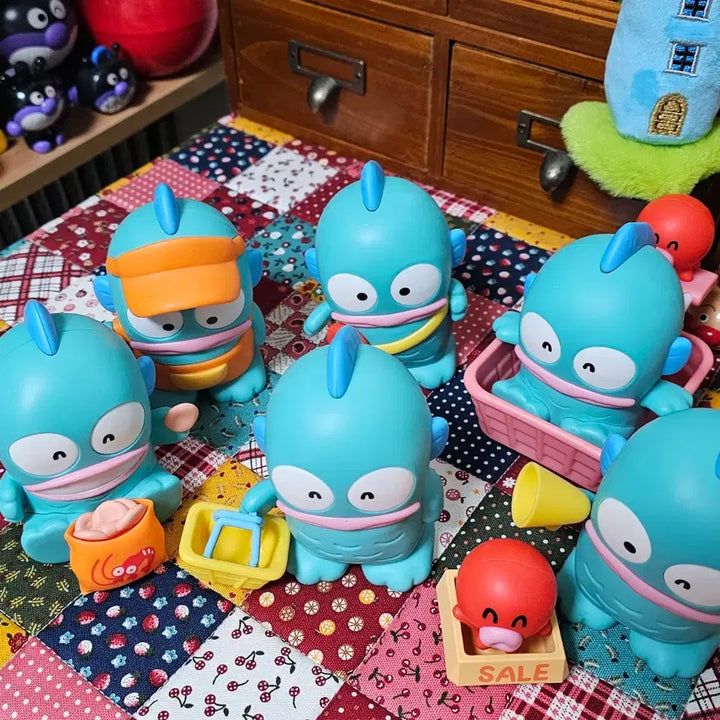 [BUNJANG] Sanrio Hangyodon Supermarket Assembly Figure Set (6 types) / 산리오 한교동 슈퍼마켓 조립 피규어 6종 일괄 판매