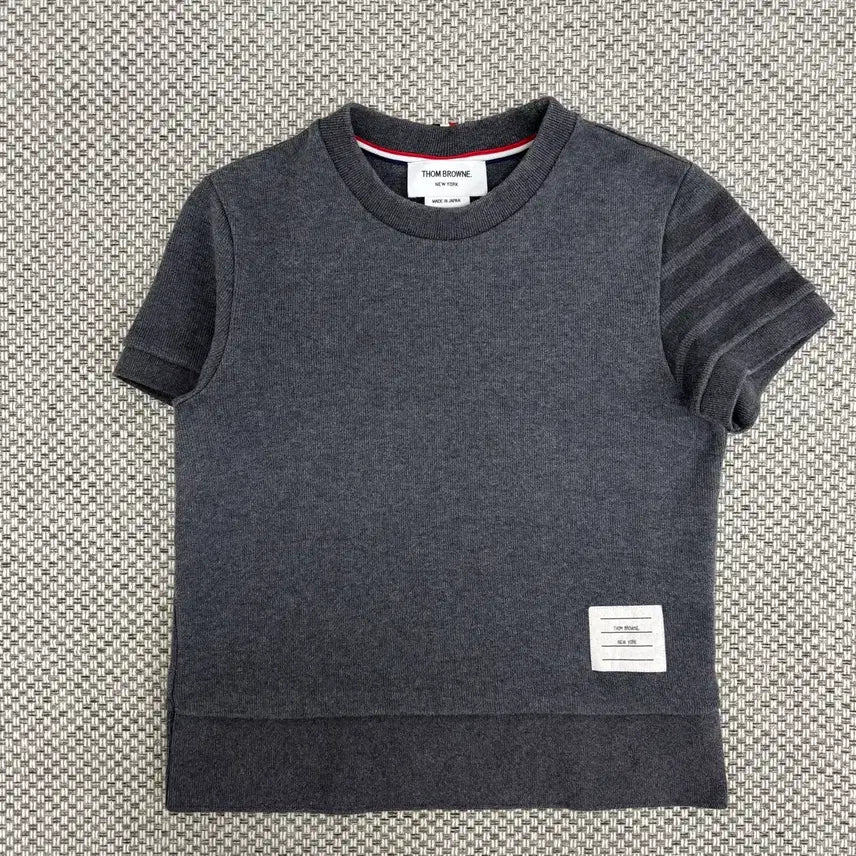 [BUNJANG] Thom Browne Striped Armband Short Sleeve T-Shirt Size 38 Grey / [38]톰브라운 사선완장 반팔티