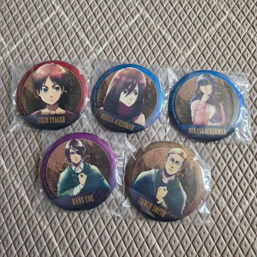 [BUNJANG] Attack on Titan Kuji Lottery G Prize Pin Badge Set / 진격의 쿠지 거인 각자의 결의 G상 핀뱃지 5종 세트