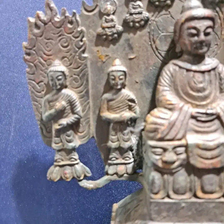 [BUNJANG] Antique Seated Buddha Triad Statue / 삼존불상