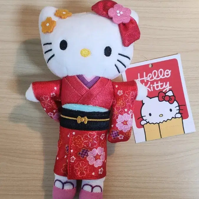 [BUNJANG] Kimono Long Legs Kitty Plush Charm (New) / 롱다리 기모노 키티  인형 키링 새상품