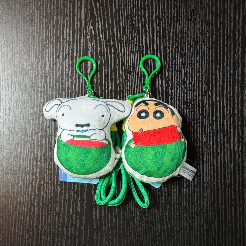 [BUNJANG] Crayon Shin-chan Watermelon Doll Keychain Bundle Set / [일괄] 짱구+흰둥이 수박 여름 짱구는못말려 쿠션 인형 키링