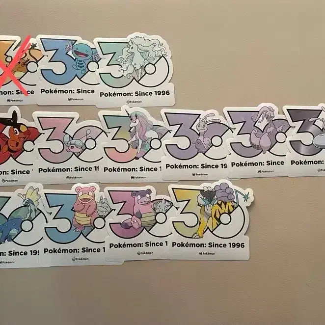[BUNJANG] Pokemon 30th Anniversary Stickers (Wooper, Ninetales, Lapras) / 교환) 포켓몬 30주년 스티커 올리브영 팝업 우파 나인테일 라프라스