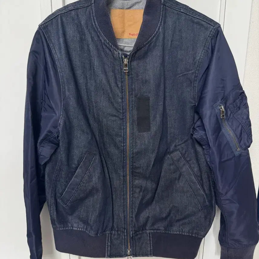 [BUNJANG] Japanese Vintage Purple &amp; Yellow Denim MA-1 Jacket / 일본 빈티지 퍼플앤옐로우 데님 ma1