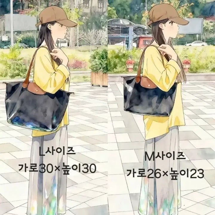 [BUNJANG] Longchamp Le Pliage Original Shoulder Bag (Sky Blue, M/L) + Sanrio Keychain + Inner Bag Set / 롱샴 르플리아쥬 오리지날 숄더백 하늘색 (M,L선택)+산리오키링+이너백