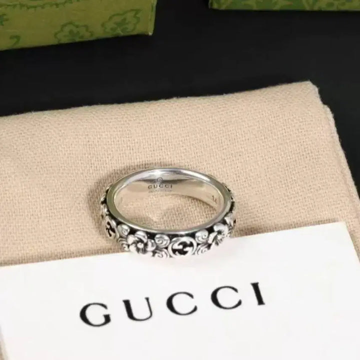 [BUNJANG] Gucci Flower GG Silver Ring / 구찌 플라워 GG 실버 반지