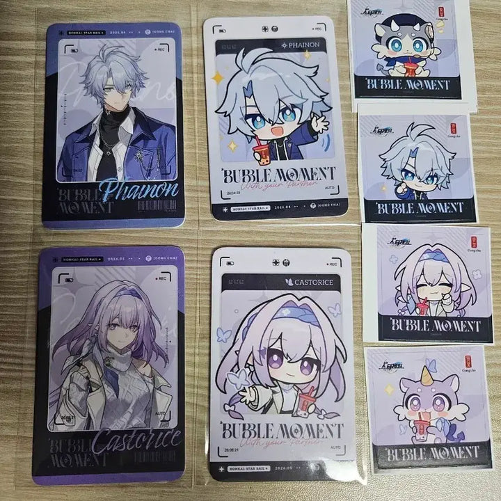 [BUNJANG] Honkai: Star Rail Gong Cha Collaboration Redemption Card + Sticker Set / 붕괴 스타레일 공차 콜라보 파이논, 카스토리스 리딤카드 + 스티커