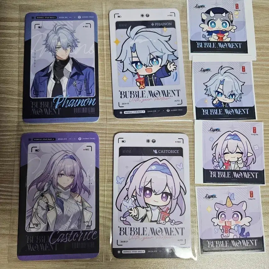 [BUNJANG] Honkai: Star Rail Gong Cha Collaboration Redemption Card + Sticker Set / 붕괴 스타레일 공차 콜라보 파이논, 카스토리스 리딤카드 + 스티커