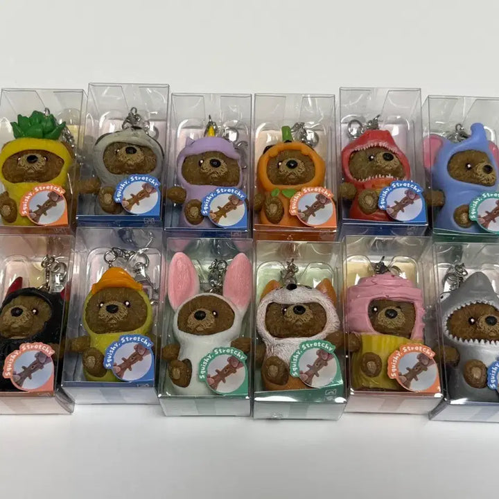 [BUNJANG] Bear Lala Teddy Bear Costume Dress-Up Squeeze Keyring Set / 베어라라 곰돌이 코스튬 드레스업 스퀴시 키링 세트