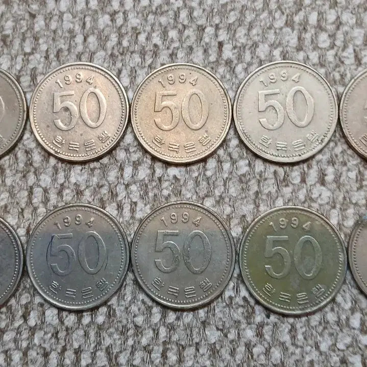 [BUNJANG] 1994 50 Won Coin Bundle (10 coins) / 1994년 50원 동전 10개 일괄