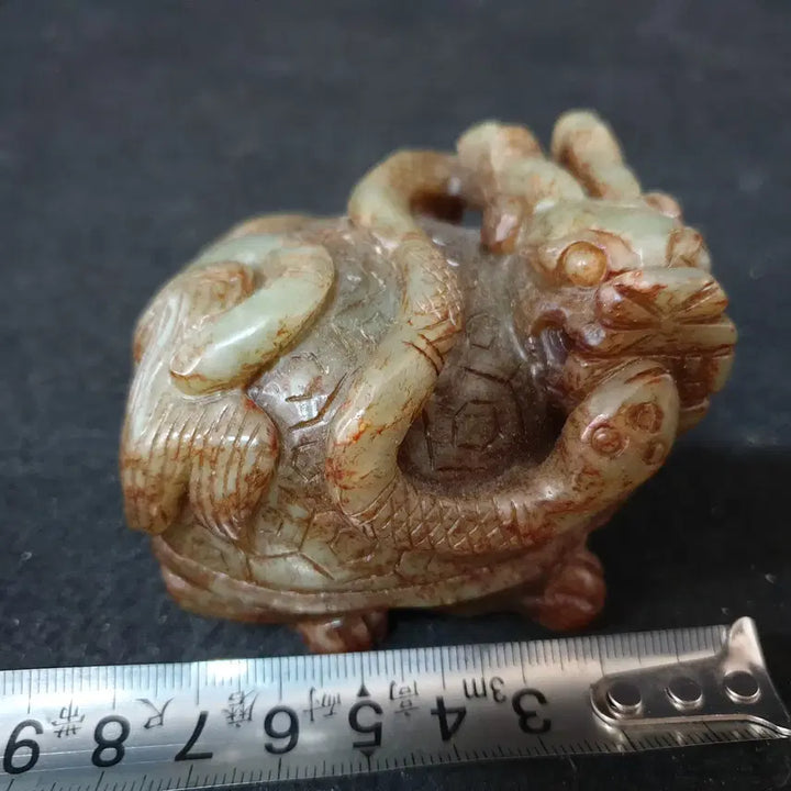 [BUNJANG] Excavated Serpent Carved Giraffe Statue in Huatian Jade / (수원만물)출토 뱀조각의 기린상 화전옥 옥기