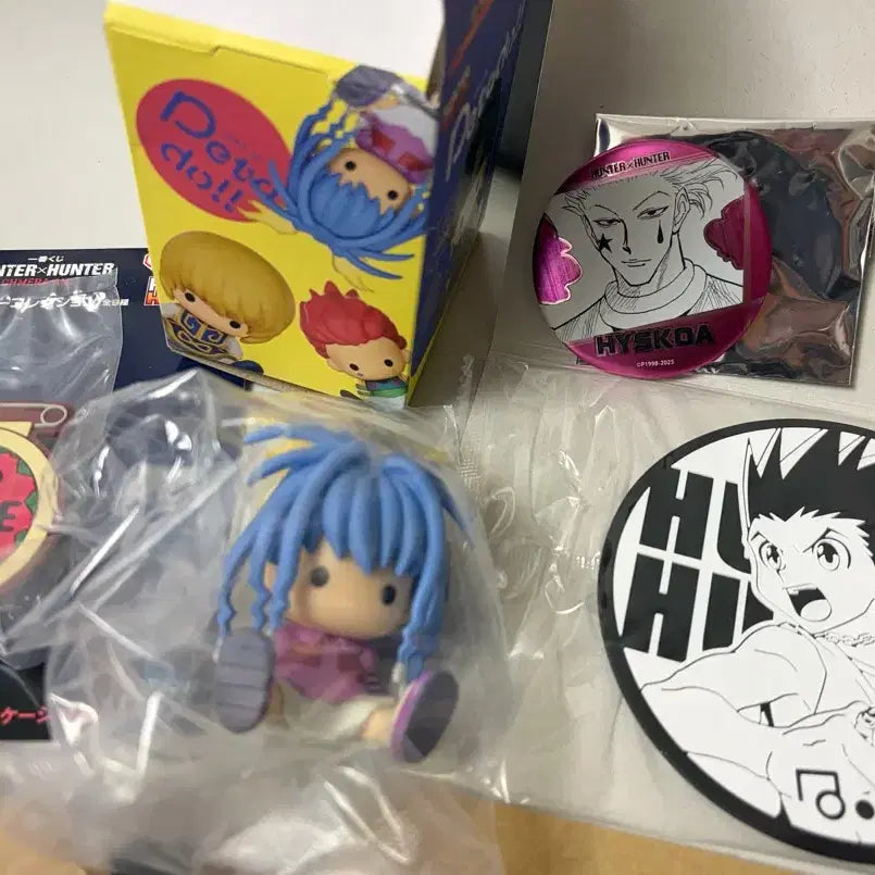 [BUNJANG] Hunter x Hunter Set (Pettadore Neon, Hisoka Can Badge, Kuji C Prize x2) / 헌터헌터 세트 (페타돌 네온 + 히소카 캔뱃지 + 쿠지 하위상 2개)