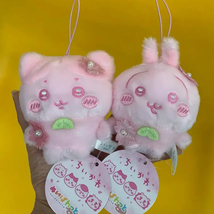 [BUNJANG] Chiikawa Sakura Parade Mascot Keyring - Hachiware, Usagi / 벚꽃 사쿠라 치이카와 하치와레 우사기 마스코트 키링