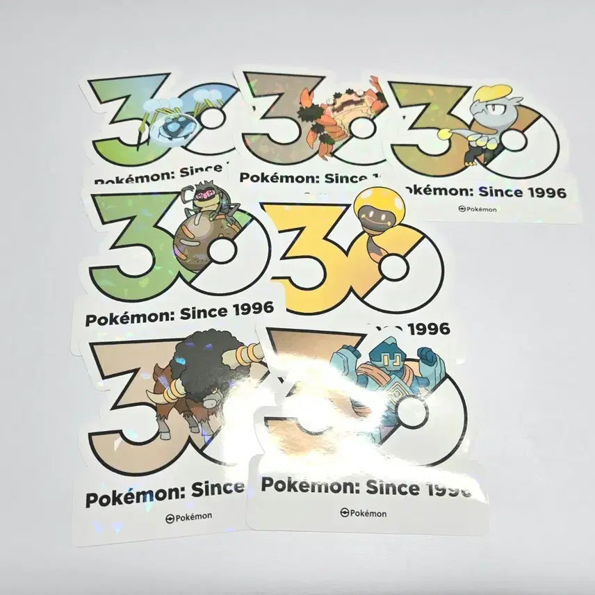 [BUNJANG] Pokemon 30th Anniversary Logo Sticker Bundle Set (8 Sheets) / 포켓몬 30주년 로고 스티커 8장 일괄 판매