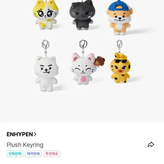[SOLD OUT] ENHYPEN 인형 키링 (멤버별)원츄