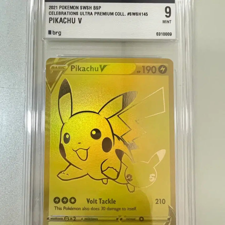 [BUNJANG] Pokemon Pikachu V 25th Anniversary Gold Card (BRG Graded 9) / 포켓몬 카드 피카츄 V 25주년 골드카드 (BRG 9등급)