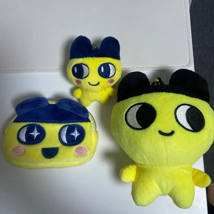 [BUNJANG] Tamagotchi Mamechi Carabiner Plush Pouch Keychain Bundle Set / (일괄/마지막 가격) 다마고치 마메치 카라비너 인형 파우치 키링