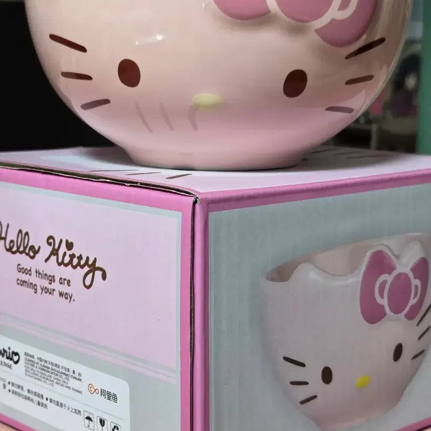 [BUNJANG] Hello Kitty Pink Ceramic Rice Bowl / 키티 핑크 도자기 밥공기 밥그릇