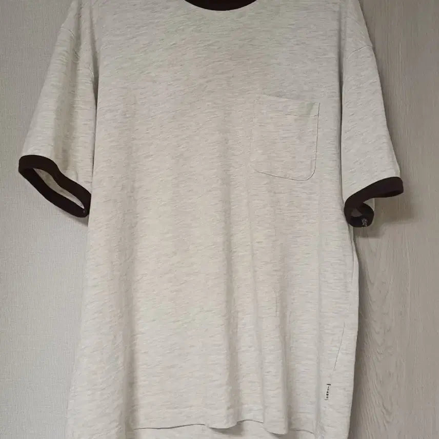 [BUNJANG] Innerrow Raglan Ringer T-Shirt Natural Brown Size 2 (100) / 인더로우 라글란 링거 반팔 티셔츠 내추럴브라운 2 (100) 사이즈 판매