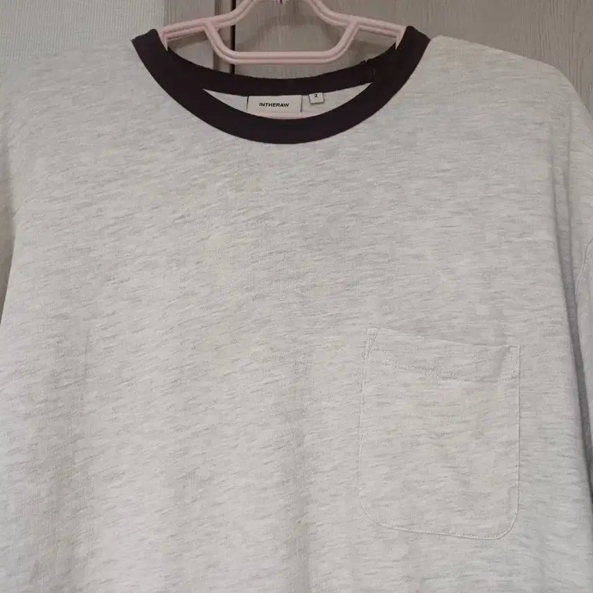 [BUNJANG] Innerrow Raglan Ringer T-Shirt Natural Brown Size 2 (100) / 인더로우 라글란 링거 반팔 티셔츠 내추럴브라운 2 (100) 사이즈 판매
