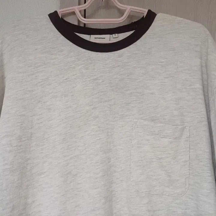 [BUNJANG] Innerrow Raglan Ringer T-Shirt Natural Brown Size 2 (100) / 인더로우 라글란 링거 반팔 티셔츠 내추럴브라운 2 (100) 사이즈 판매