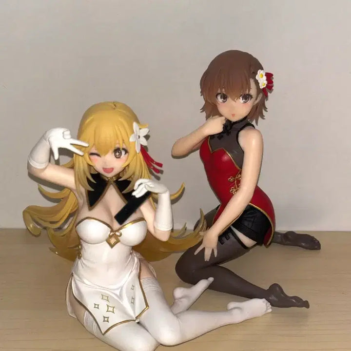 [BUNJANG] A Certain Scientific Railgun Mikoto Misaka &amp; Shokuhou Misaki Cheongsam Bundle Set Figure / 일괄) 어떤과학의 초전자포 미코토 쇼쿠호 피규어 치파오