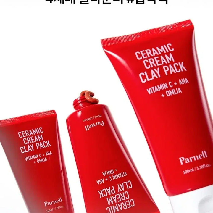 [BUNJANG] PARNELL AHA Schisandra Ceramic Cream Clay Pack Mud Pack / 파넬 아하 오미자 도자기 크림 클레이팩 머드팩