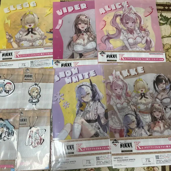 [BUNJANG] Goddess of Victory: Nikke Ichiban Kuji Clear File Set (5 types) + Keychain / 승리의여신 니케 제일복권 클리어파일 5종일괄+키링