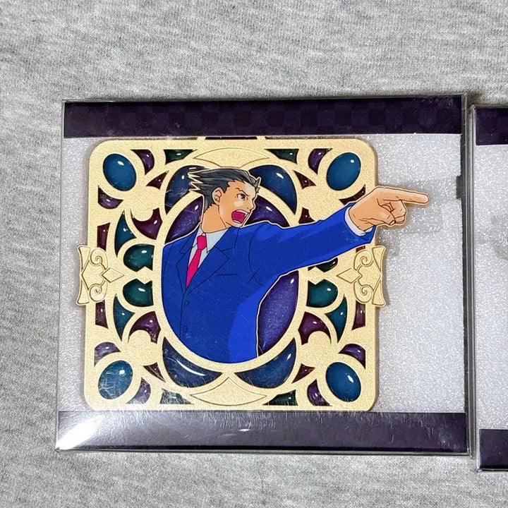 [BUNJANG] Ace Attorney Pop Mart Kuji Naruhodo Mitsurugi Metal Plate Set / 역전재판 팝마트 쿠지 나루호도 미츠루기 금속 플레이트 세트