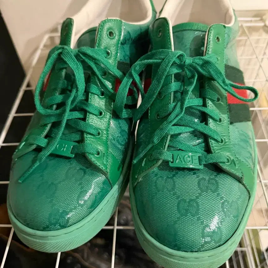 [BUNJANG] Gucci Ace Crystal Canvas Sneakers / 구찌 에이스 크리스탈 캔버스 스니커즈 280