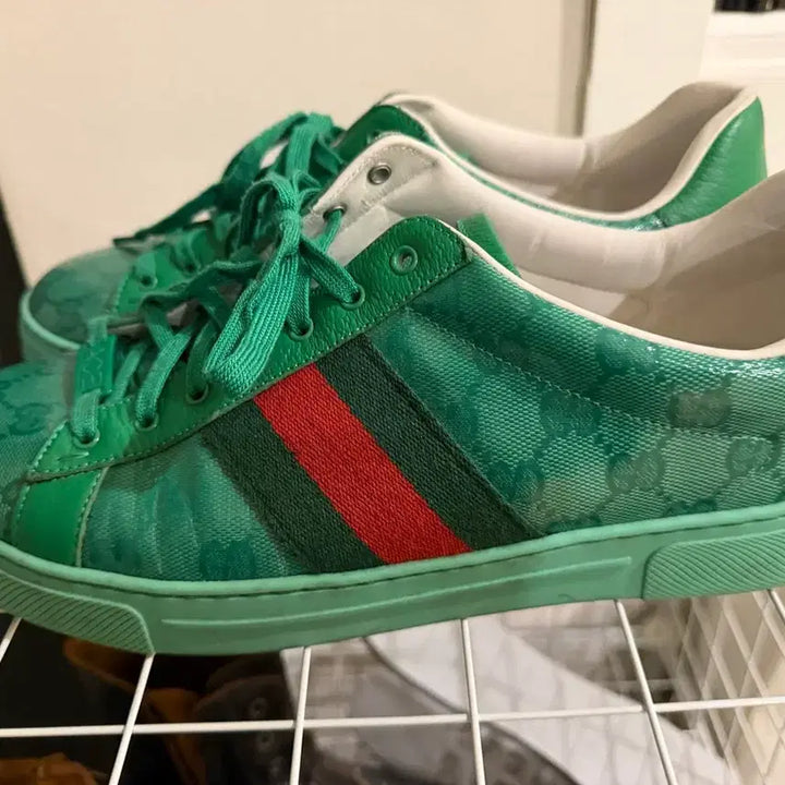 [BUNJANG] Gucci Ace Crystal Canvas Sneakers / 구찌 에이스 크리스탈 캔버스 스니커즈 280