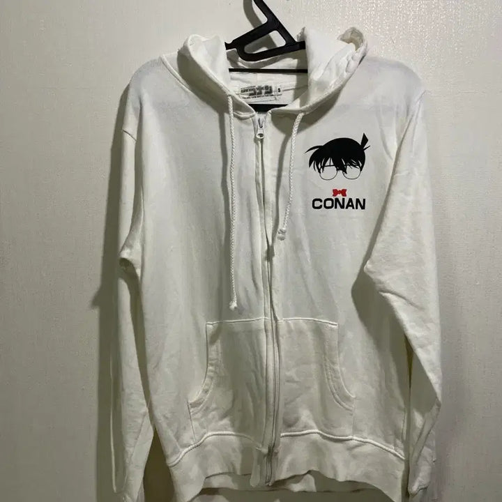 [BUNJANG] Detective Conan White Hoodie Size S / 명탐정 코난 흰색 후드집업 S