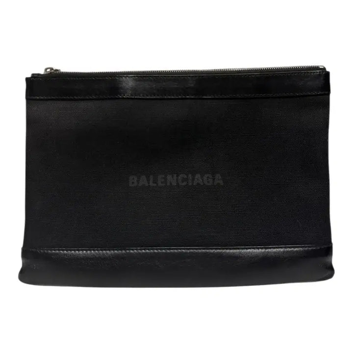 [BUNJANG] Balenciaga Black Canvas Leather Clutch / [정품] 발렌시아가 블랙 캔버스 레더 클러치