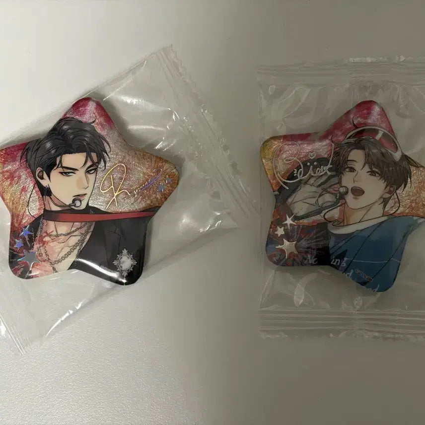 [BUNJANG] Sparkles Resin Popup Can Badge Set (Ryu Ian, Baek Eun San) / 스파클즈 레진 팝업 캔뱃지 해빙곡선 류이안 백은산 세트