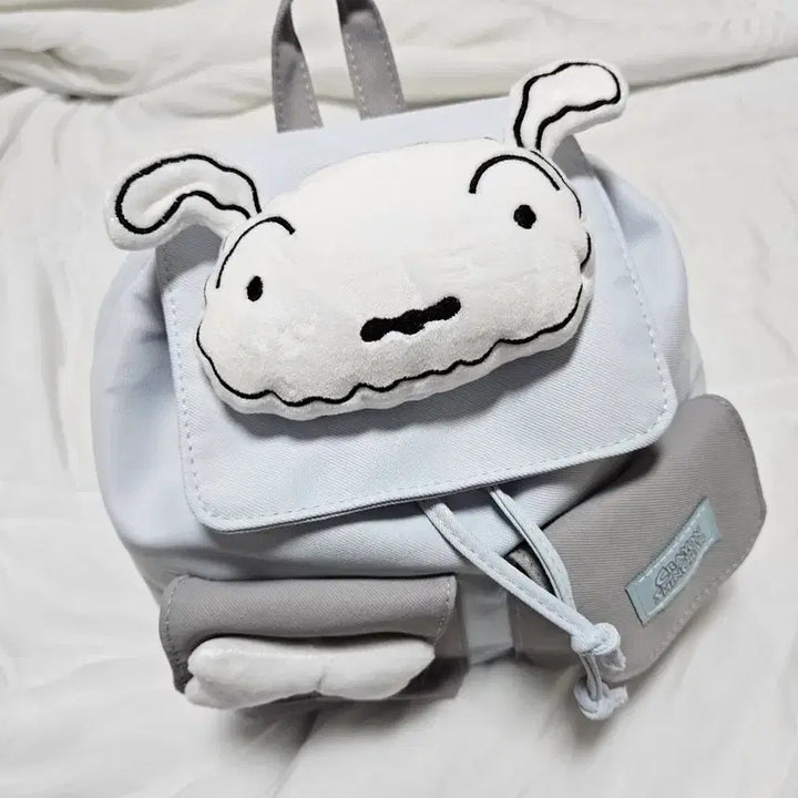 [BUNJANG] Crayon Shin-chan Shiro &amp; Whitey Drawstring Backpack / 짱구 시로 흰둥이 복조리 백팩