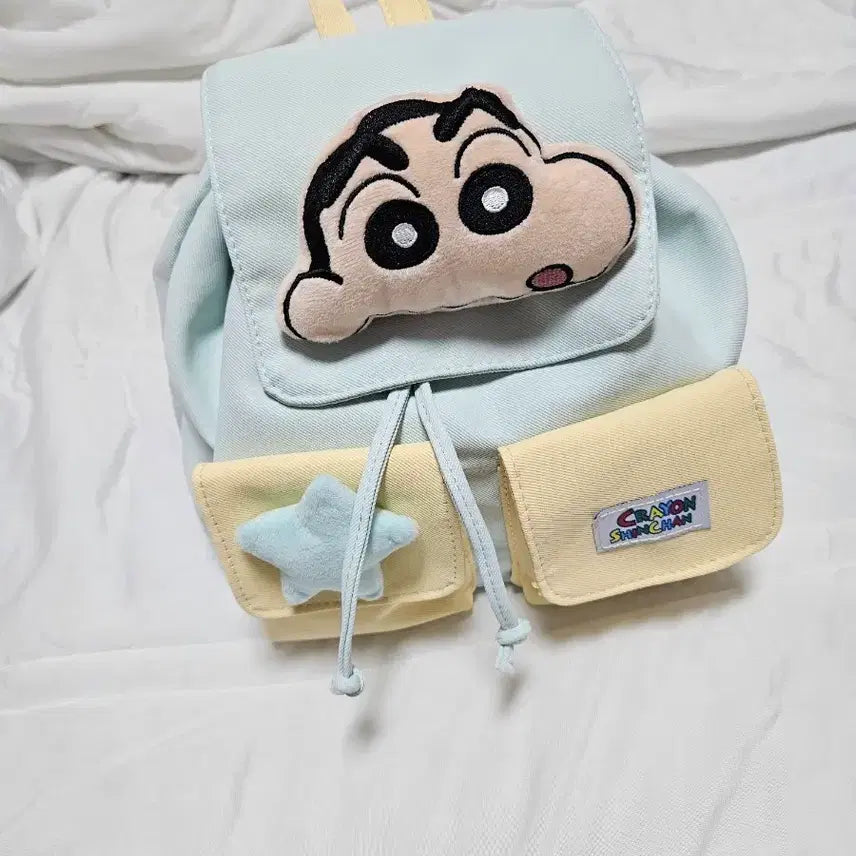 [BUNJANG] Crayon Shin-chan Face Pouch Backpack / (새제품) 짱구 얼굴인형 복조리 백팩 가방