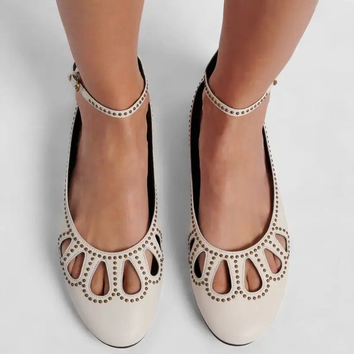 [BUNJANG] Isabel Marant Butter Ivory Ankle Strap Ballerina Shoes (37) / 이자벨마랑 버터아이보리 앵클 스트랩 발레리나 슈즈 (37)