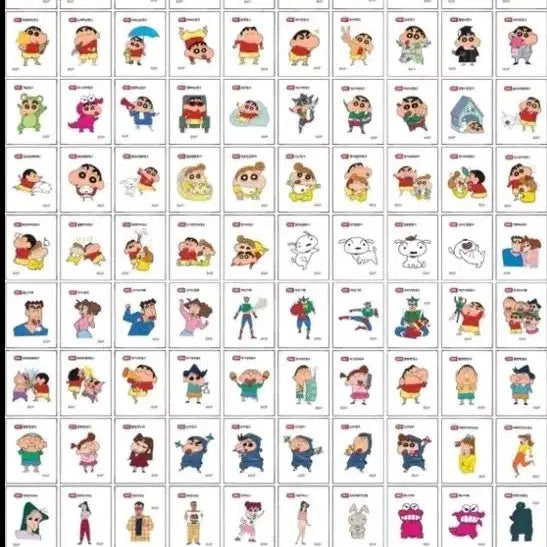 [BUNJANG] Crayon Shin-chan Jelly Seal Set (91 Types) / 짱구 젤리씰 91종 전종 판매