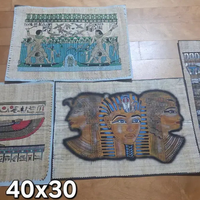 [BUNJANG] Ancient Egypt Papyrus Painting 13-Piece Set / 이집트 파피루스 그림 13종 세트 (일괄판매)