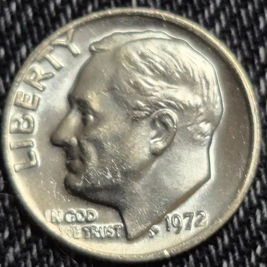 [BUNJANG] 1972 US Dime Coin - Mint Error (Double Rim, Unused) / 1972년P 미국 다임 주화. ( 더블. 림. 주조 오류)  완전 미사용