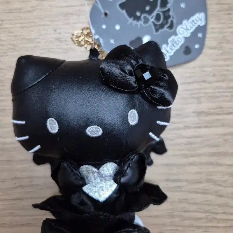 [BUNJANG] Black Angel Hello Kitty Plush Doll Keyring / 블랙엔젤 헬로키티 인형 키링