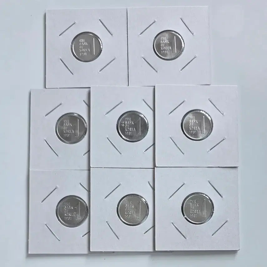 [BUNJANG] 1981 1 Won Coin Bundle Set (8 Coins) / 특년도 1981년 1주 미사용 8개 일괄