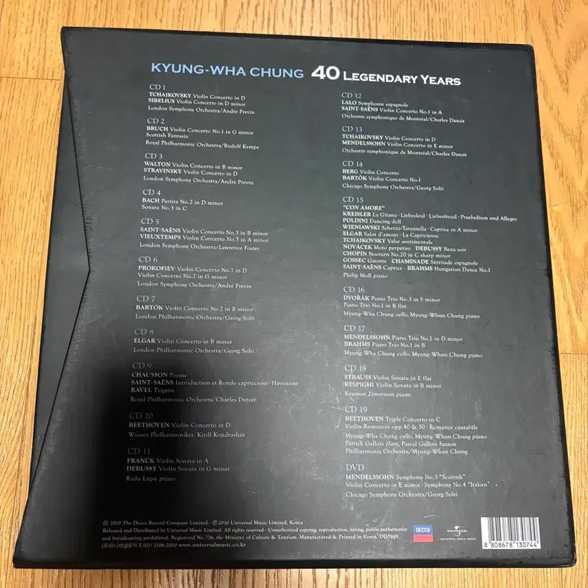 [BUNJANG] Kyung Wha Chung 40th Anniversary Limited Edition CD (Unused) / 정경화40주년 한정판 CD (미사용)